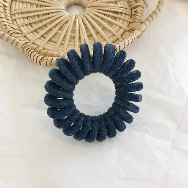 Elastic Knit Telefon Draht Haarbänder Mädchen Frau Haarschmuck Gummiband Kopfbedeckung Haarseil Spiralform Haargummis