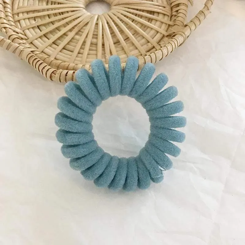 Elastic Knit Telefon Draht Haarbänder Mädchen Frau Haarschmuck Gummiband Kopfbedeckung Haarseil Spiralform Haargummis