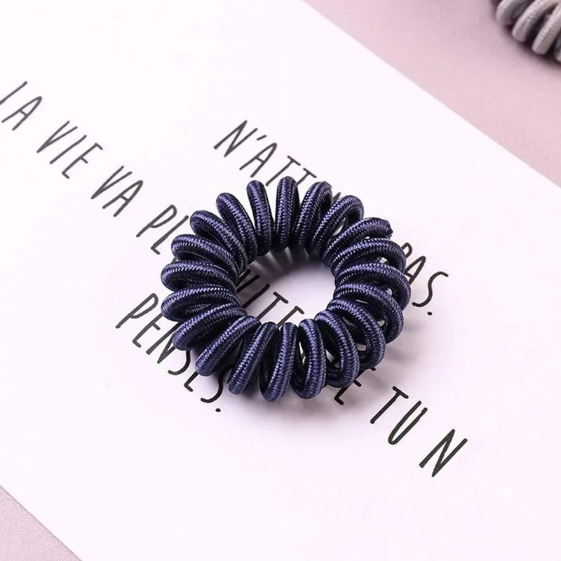Elastic Knit Telefon Draht Haarbänder Mädchen Frau Haarschmuck Gummiband Kopfbedeckung Haarseil Spiralform Haargummis