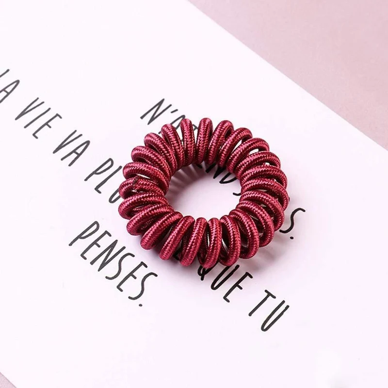 Elastic Knit Telefon Draht Haarbänder Mädchen Frau Haarschmuck Gummiband Kopfbedeckung Haarseil Spiralform Haargummis