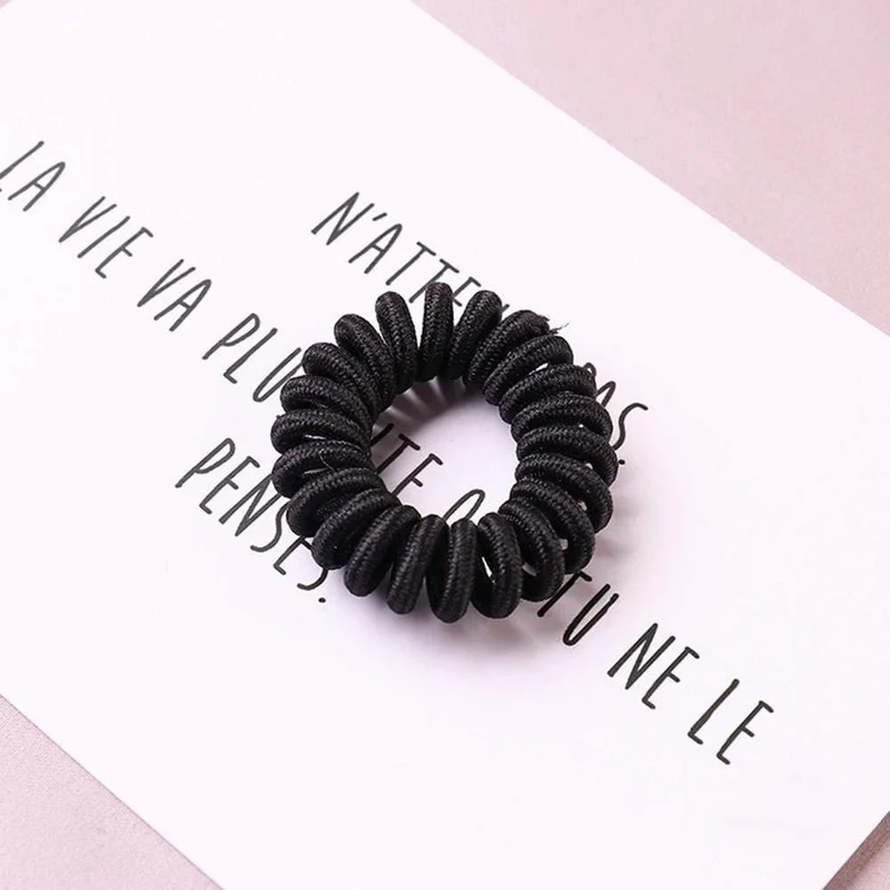 Elastic Knit Telefon Draht Haarbänder Mädchen Frau Haarschmuck Gummiband Kopfbedeckung Haarseil Spiralform Haargummis