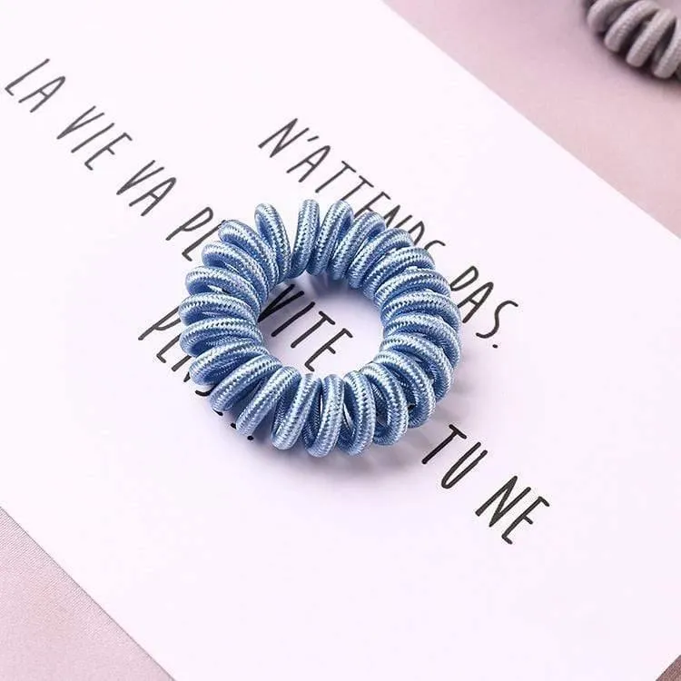 Elastic Knit Telefon Draht Haarbänder Mädchen Frau Haarschmuck Gummiband Kopfbedeckung Haarseil Spiralform Haargummis