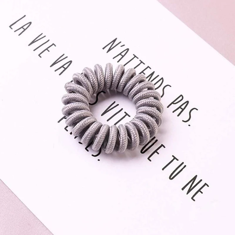Elastic Knit Telefon Draht Haarbänder Mädchen Frau Haarschmuck Gummiband Kopfbedeckung Haarseil Spiralform Haargummis