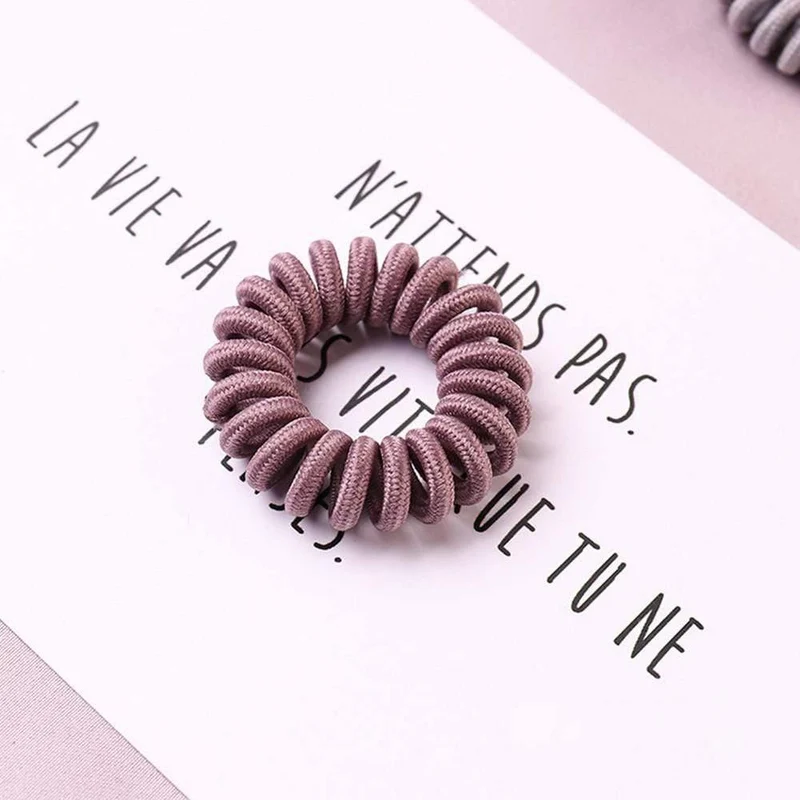 Elastic Knit Telefon Draht Haarbänder Mädchen Frau Haarschmuck Gummiband Kopfbedeckung Haarseil Spiralform Haargummis
