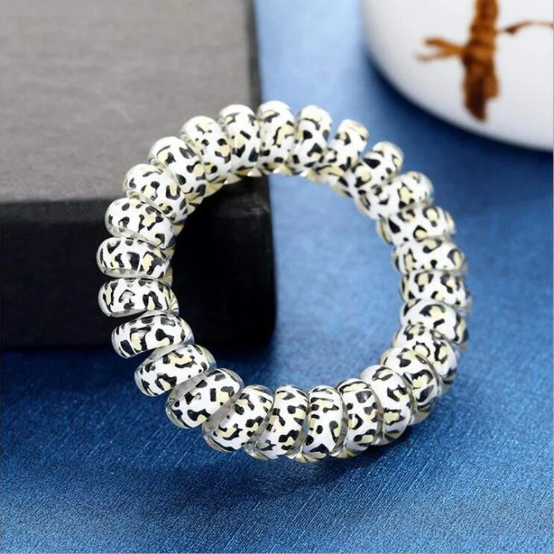Elastic Knit Telefon Draht Haarbänder Mädchen Frau Haarschmuck Gummiband Kopfbedeckung Haarseil Spiralform Haargummis
