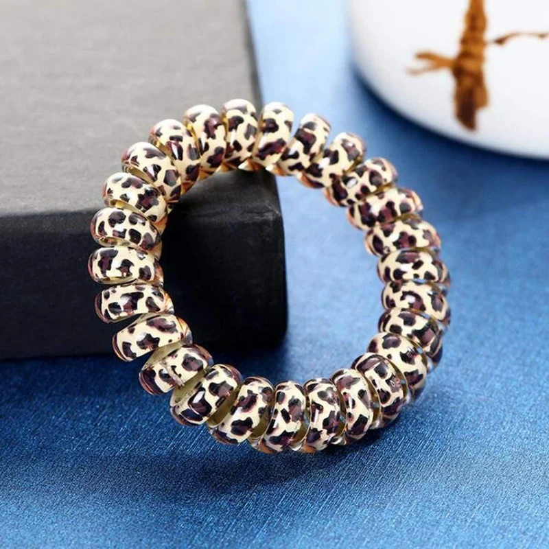 Elastic Knit Telefon Draht Haarbänder Mädchen Frau Haarschmuck Gummiband Kopfbedeckung Haarseil Spiralform Haargummis