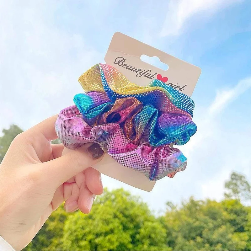 3Pcs / Set Frauen Vintage Haar Scrunchies Samt Scrunchie Set Elastische Haarbänder Mädchen Stirnband Pferdeschwanz Haarseil Haar Zubehör
