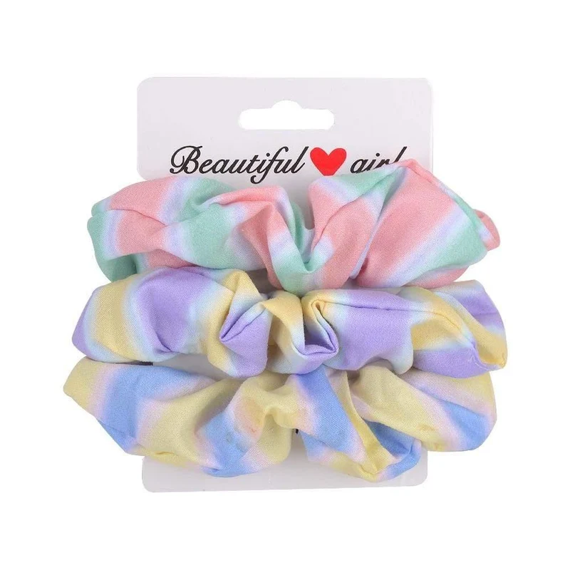 3Pcs / Set Frauen Vintage Haar Scrunchies Samt Scrunchie Set Elastische Haarbänder Mädchen Stirnband Pferdeschwanz Haarseil Haar Zubehör
