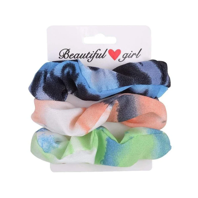 3Pcs / Set Frauen Vintage Haar Scrunchies Samt Scrunchie Set Elastische Haarbänder Mädchen Stirnband Pferdeschwanz Haarseil Haar Zubehör