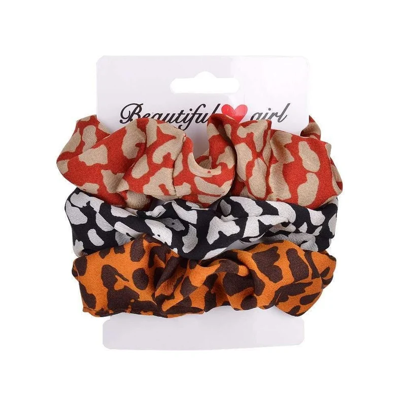 3Pcs / Set Frauen Vintage Haar Scrunchies Samt Scrunchie Set Elastische Haarbänder Mädchen Stirnband Pferdeschwanz Haarseil Haar Zubehör
