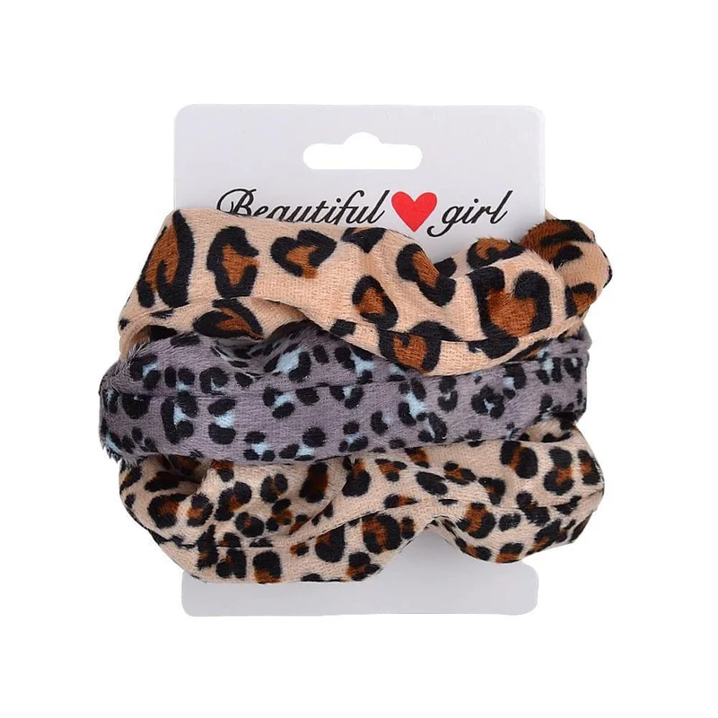 3Pcs / Set Frauen Vintage Haar Scrunchies Samt Scrunchie Set Elastische Haarbänder Mädchen Stirnband Pferdeschwanz Haarseil Haar Zubehör