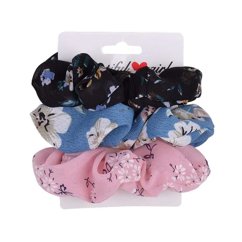 3Pcs / Set Frauen Vintage Haar Scrunchies Samt Scrunchie Set Elastische Haarbänder Mädchen Stirnband Pferdeschwanz Haarseil Haar Zubehör