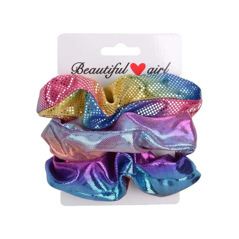 3Pcs / Set Frauen Vintage Haar Scrunchies Samt Scrunchie Set Elastische Haarbänder Mädchen Stirnband Pferdeschwanz Haarseil Haar Zubehör