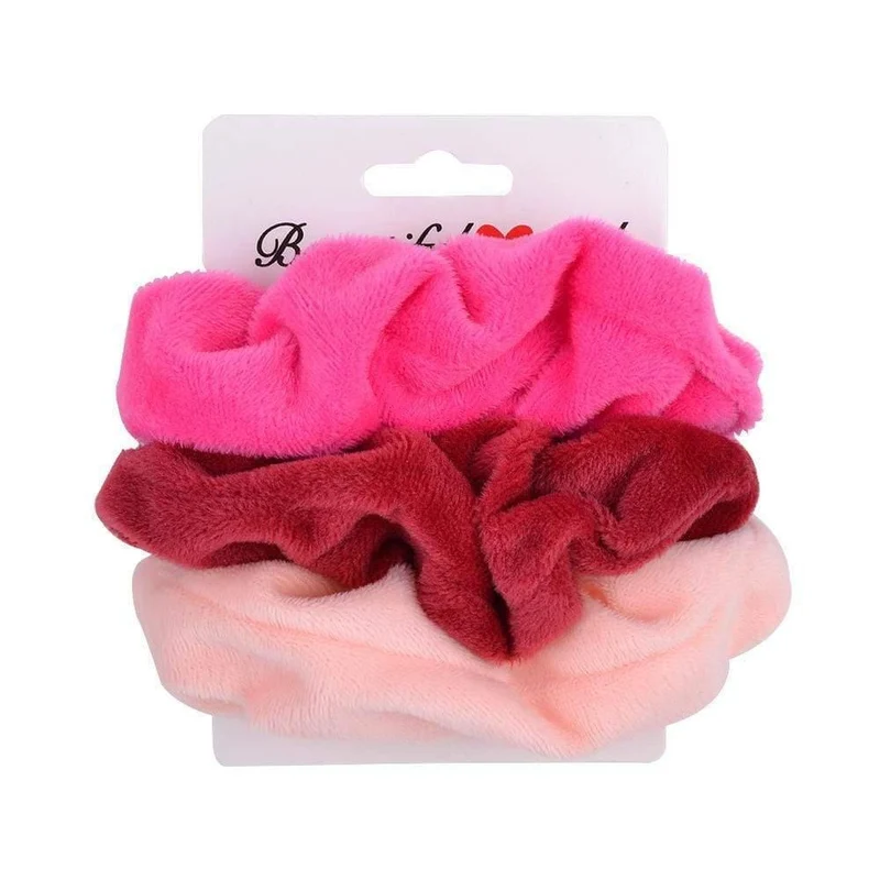 3Pcs / Set Frauen Vintage Haar Scrunchies Samt Scrunchie Set Elastische Haarbänder Mädchen Stirnband Pferdeschwanz Haarseil Haar Zubehör