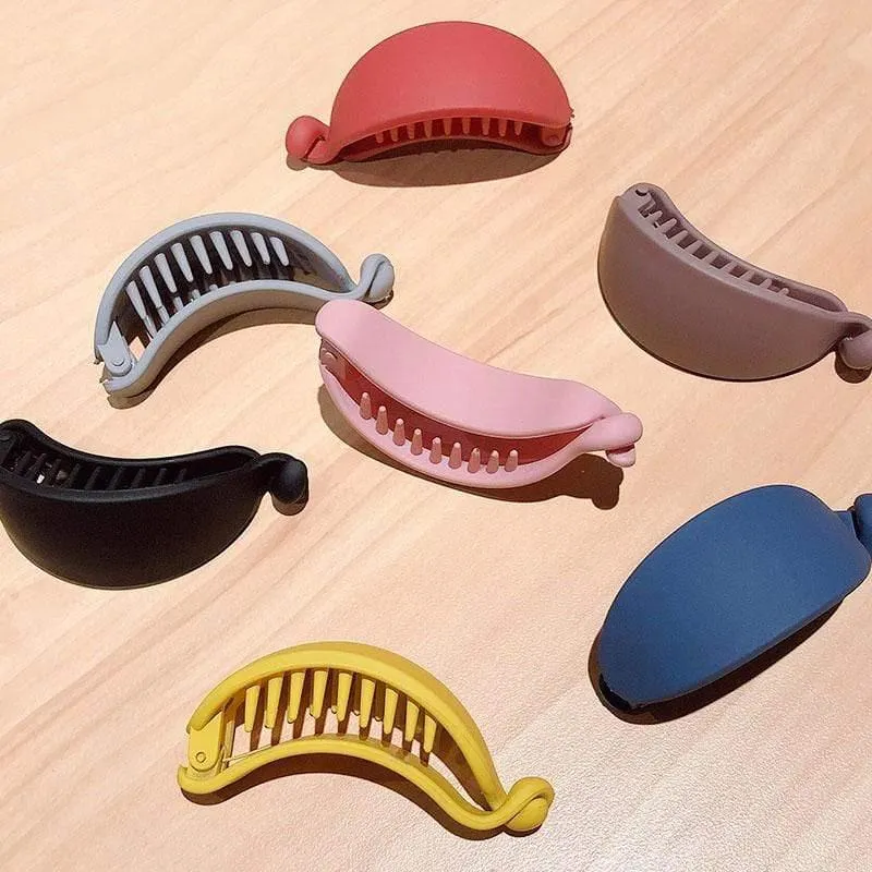 Nette Bonbonfarben Bananenform Haarklauen Frauen Mädchen Süße Haarspangen Pferdeschwanzhalter Haarnadeln Mode Haarschmuck