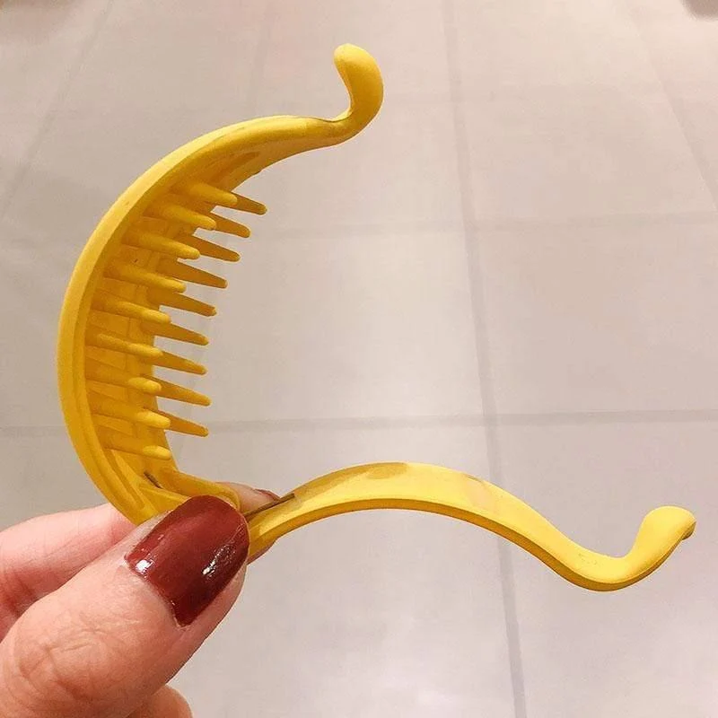 Nette Bonbonfarben Bananenform Haarklauen Frauen Mädchen Süße Haarspangen Pferdeschwanzhalter Haarnadeln Mode Haarschmuck