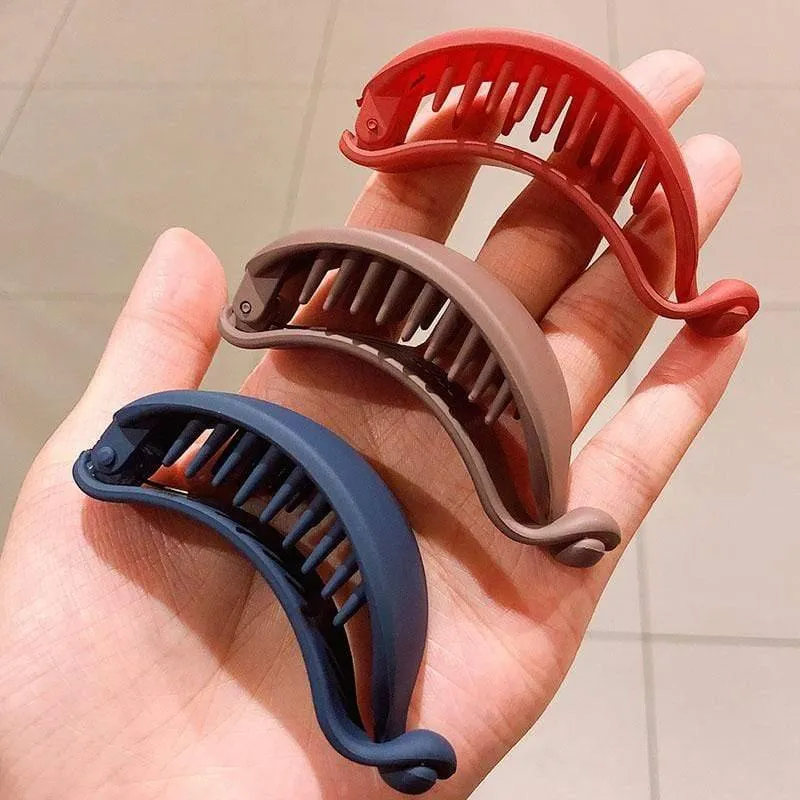 Nette Bonbonfarben Bananenform Haarklauen Frauen Mädchen Süße Haarspangen Pferdeschwanzhalter Haarnadeln Mode Haarschmuck
