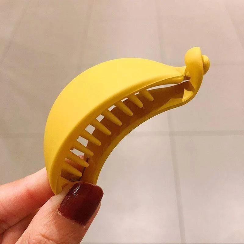 Nette Bonbonfarben Bananenform Haarklauen Frauen Mädchen Süße Haarspangen Pferdeschwanzhalter Haarnadeln Mode Haarschmuck