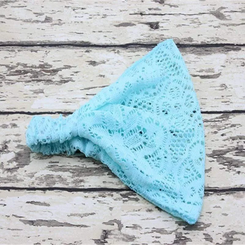 Spitze durchbrochenes Stirnband Damen elastisches Haarband Zubehör breites dehnbares Turban Damenmode Headwrap Bandana