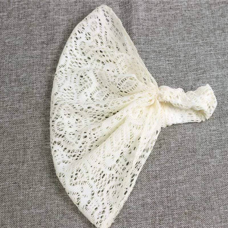 Spitze durchbrochenes Stirnband Damen elastisches Haarband Zubehör breites dehnbares Turban Damenmode Headwrap Bandana