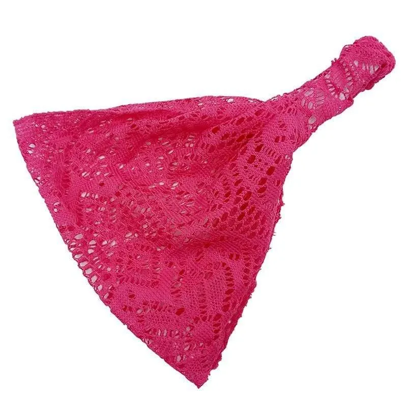 Spitze durchbrochenes Stirnband Damen elastisches Haarband Zubehör breites dehnbares Turban Damenmode Headwrap Bandana