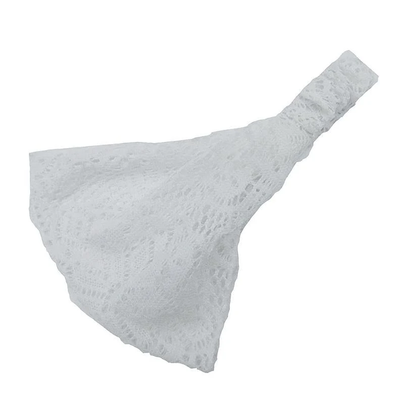 Spitze durchbrochenes Stirnband Damen elastisches Haarband Zubehör breites dehnbares Turban Damenmode Headwrap Bandana