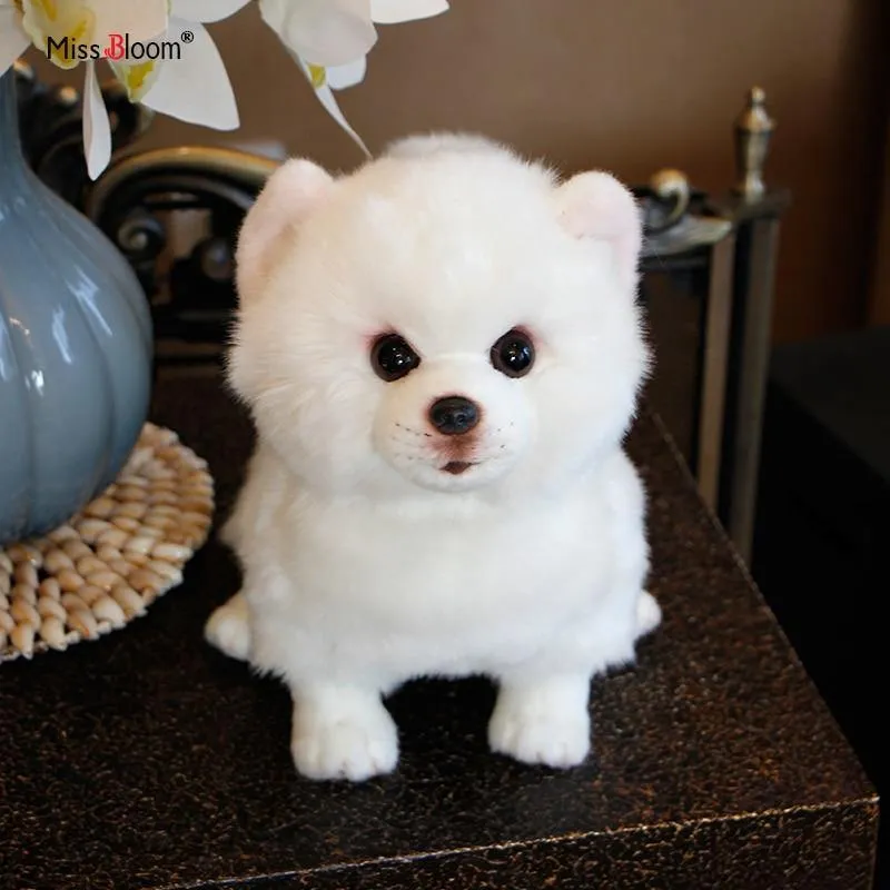 Plüsch Pommersche Hundepuppe Simulation Hund Kuscheltier Spielzeug Super Realistisches Hundespielzeug Für Tierliebhaber Luxus Wohnkultur Schneewittchen (28cm)