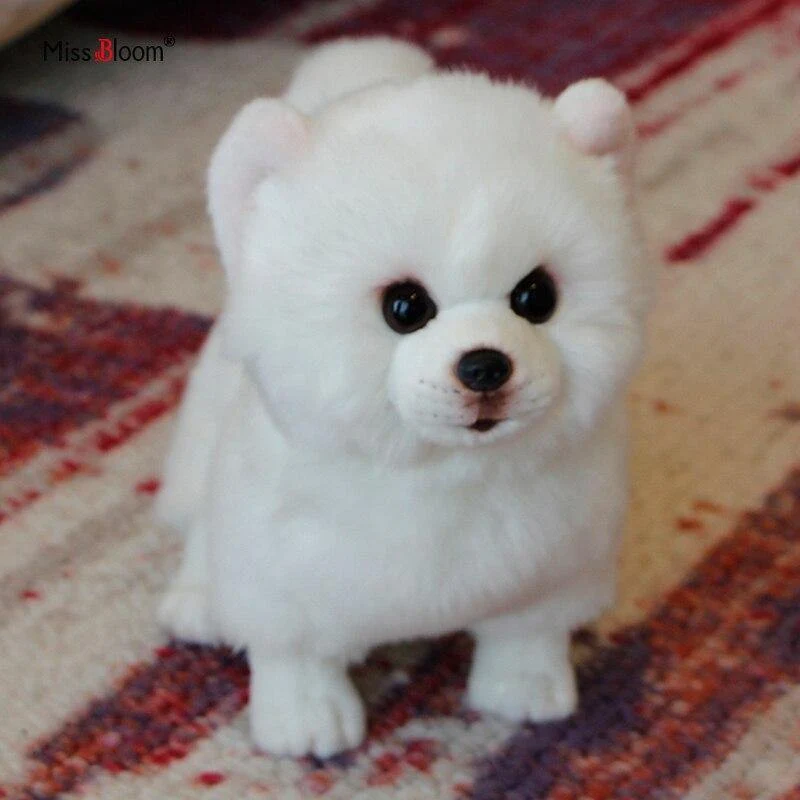 Plüsch Pommersche Hundepuppe Simulation Hund Kuscheltier Spielzeug Super Realistisches Hundespielzeug Für Tierliebhaber Luxus Wohnkultur Schneewittchen (28cm)