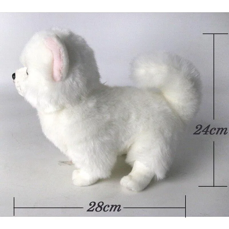 Plüsch Pommersche Hundepuppe Simulation Hund Kuscheltier Spielzeug Super Realistisches Hundespielzeug Für Tierliebhaber Luxus Wohnkultur Schneewittchen (28cm)