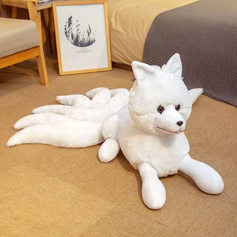 1PC Nette Weiche Weiß Rot Neun Schwänze Fuchs Plüsch Spielzeug Kuscheltiere Neun-Tailed Fuchs Kyuubi Kitsune Puppen kreative Geschenke Für Mädchen