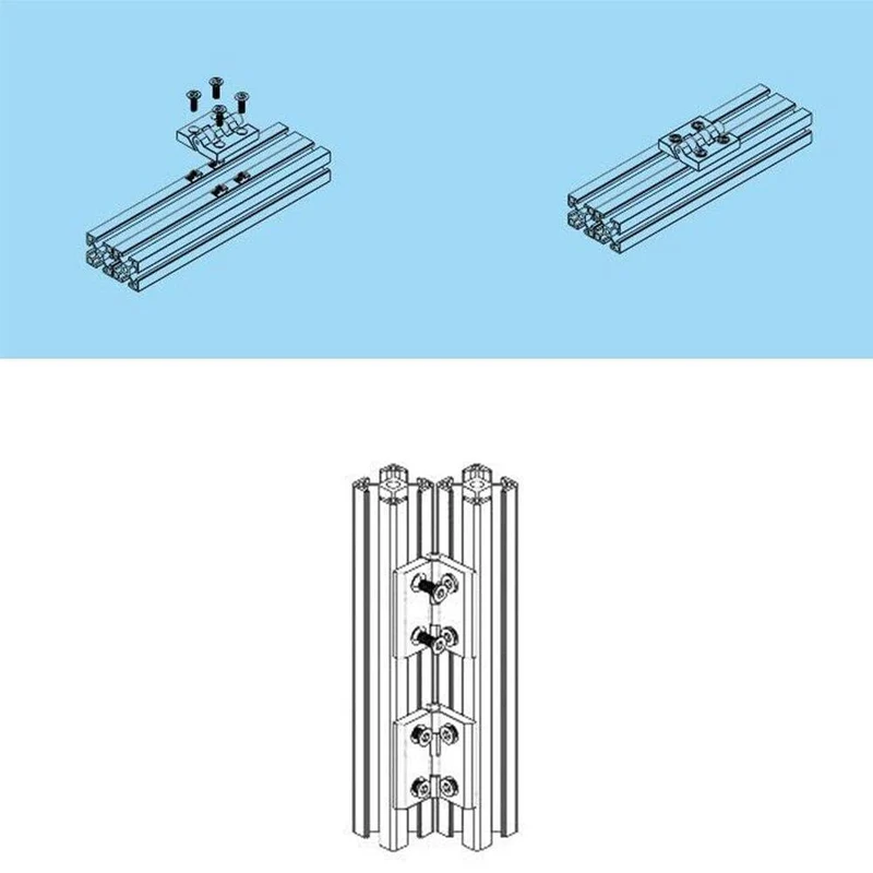 10PCS Aluminium-Extrusionsprofil für 2020 3030 3040 4040 Metallscharnier Zinklegierungsscharnier mit Schraube und Mutter