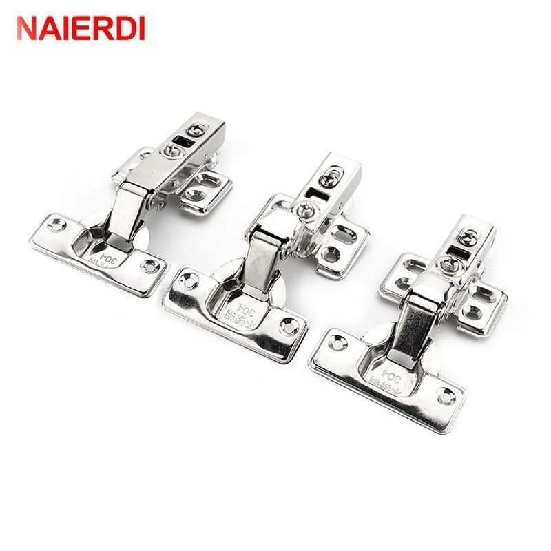 4PCS C Serie Scharnier Edelstahl Tür Hydraulische Scharniere Dämpferpuffer Soft Close Für Schrank Küchenmöbel Hardware