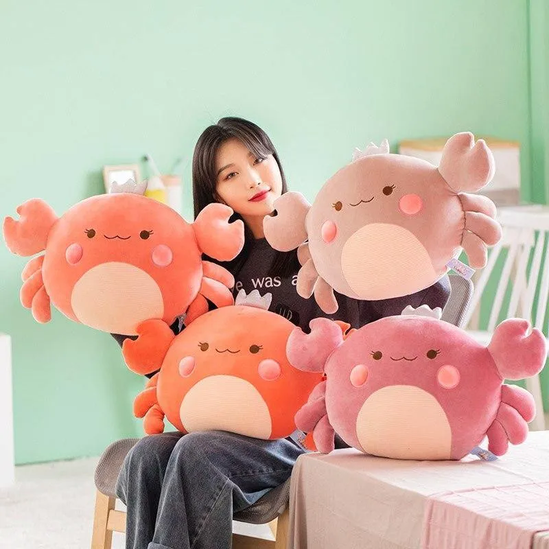 Weiches Krabben-Lesekissen 55cm Tierplüschspielzeug Mädchenjunge Kreatives Kuscheltierkissen Schlafpuppen für Kindergeburtstagsgeschenk