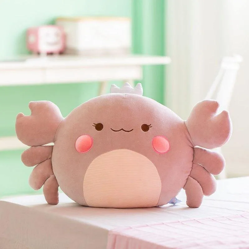 Weiches Krabben-Lesekissen 55cm Tierplüschspielzeug Mädchenjunge Kreatives Kuscheltierkissen Schlafpuppen für Kindergeburtstagsgeschenk