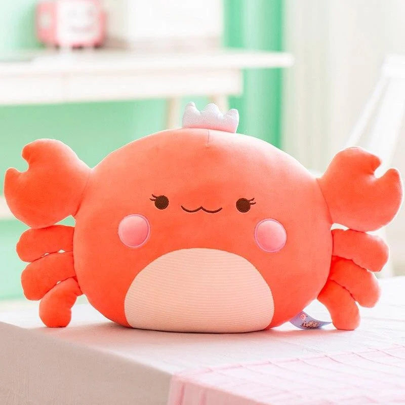 Weiches Krabben-Lesekissen 55cm Tierplüschspielzeug Mädchenjunge Kreatives Kuscheltierkissen Schlafpuppen für Kindergeburtstagsgeschenk