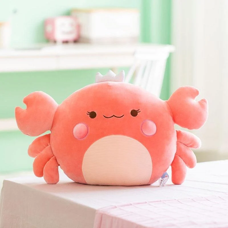 Weiches Krabben-Lesekissen 55cm Tierplüschspielzeug Mädchenjunge Kreatives Kuscheltierkissen Schlafpuppen für Kindergeburtstagsgeschenk
