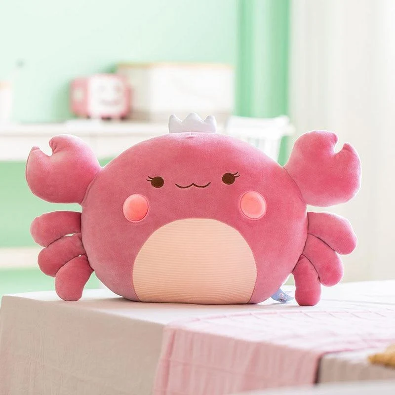 Weiches Krabben-Lesekissen 55cm Tierplüschspielzeug Mädchenjunge Kreatives Kuscheltierkissen Schlafpuppen für Kindergeburtstagsgeschenk