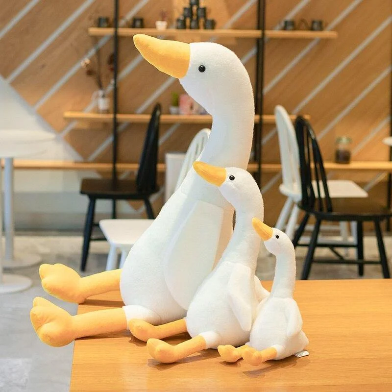 New Huaggble Big Plüsch White Duck Toy Giant Größe Pink Duck Sky Long Neck Gans Lebensechte Tierpuppe Spielzeug für Kinder Geburtstagsgeschenk