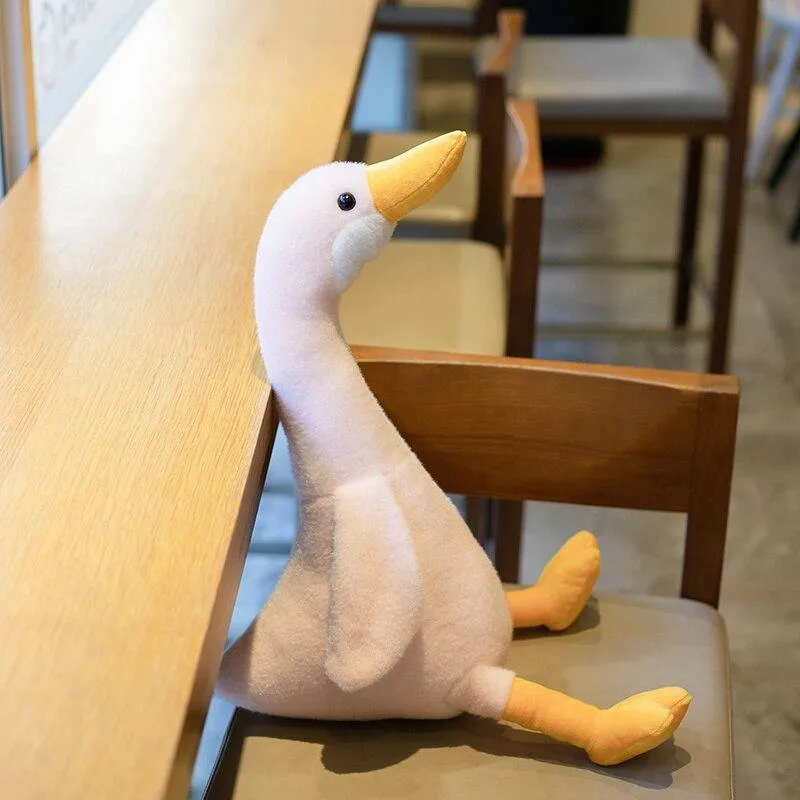 New Huaggble Big Plüsch White Duck Toy Giant Größe Pink Duck Sky Long Neck Gans Lebensechte Tierpuppe Spielzeug für Kinder Geburtstagsgeschenk