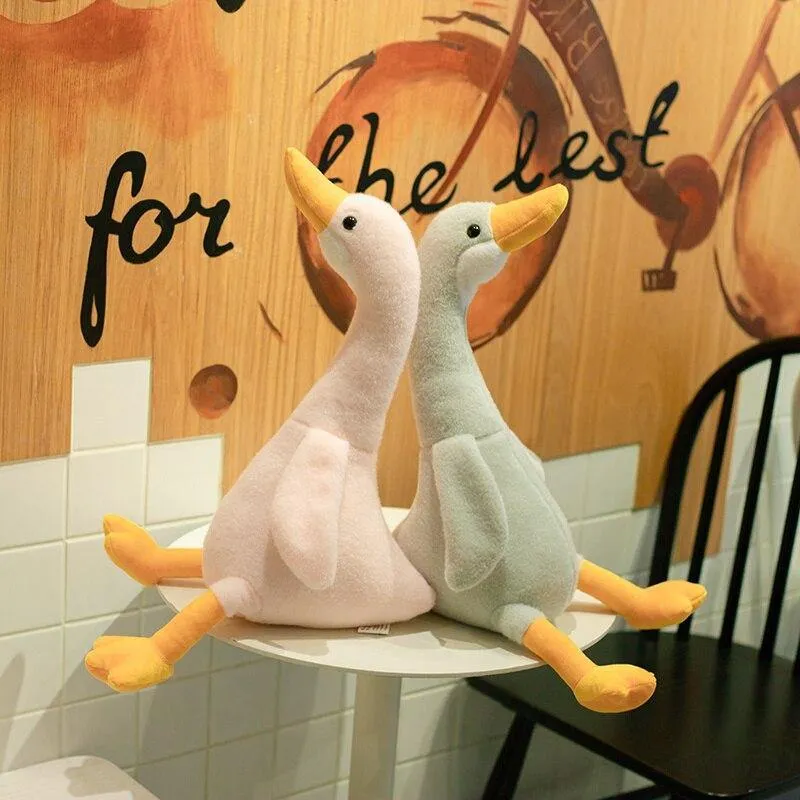 New Huaggble Big Plüsch White Duck Toy Giant Größe Pink Duck Sky Long Neck Gans Lebensechte Tierpuppe Spielzeug für Kinder Geburtstagsgeschenk