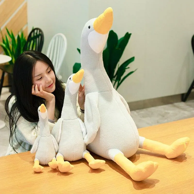 New Huaggble Big Plüsch White Duck Toy Giant Größe Pink Duck Sky Long Neck Gans Lebensechte Tierpuppe Spielzeug für Kinder Geburtstagsgeschenk