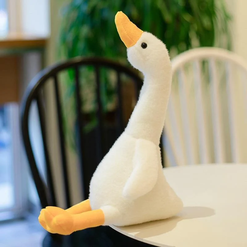 New Huaggble Big Plüsch White Duck Toy Giant Größe Pink Duck Sky Long Neck Gans Lebensechte Tierpuppe Spielzeug für Kinder Geburtstagsgeschenk