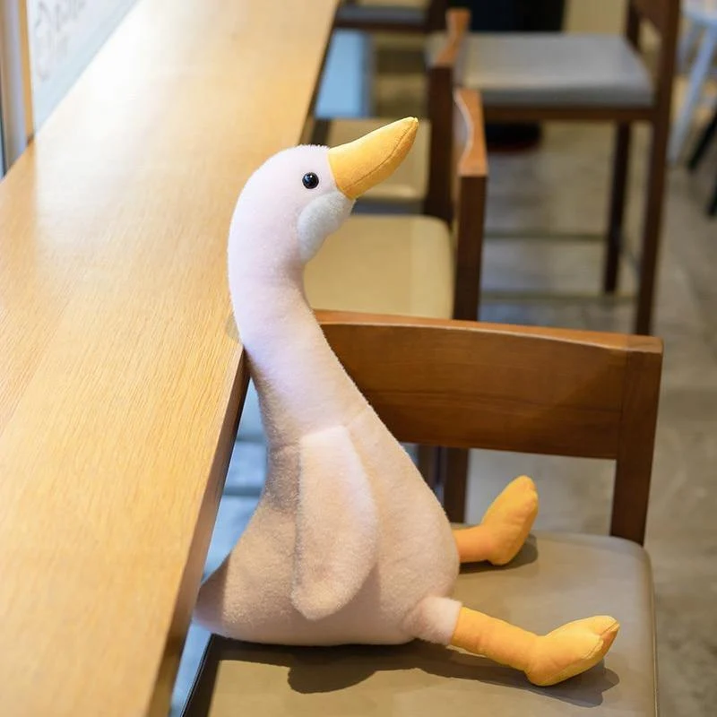 New Huaggble Big Plüsch White Duck Toy Giant Größe Pink Duck Sky Long Neck Gans Lebensechte Tierpuppe Spielzeug für Kinder Geburtstagsgeschenk