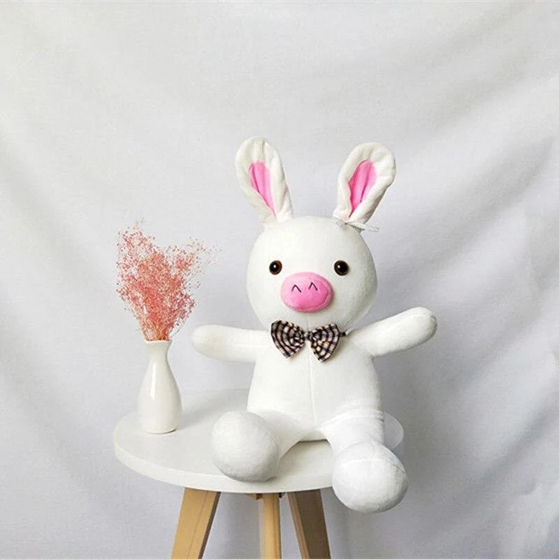 1pcs 50cm Schwein Kaninchen Plüschtier Kuschelpuppe Tierkissen zum Verschenken (siehe unten Weiß)