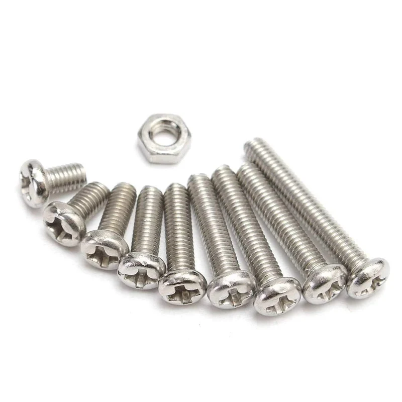 340 Stück / Karton M3 304 Edelstahl Kreuzkopf-Set Schrauben Schrauben Mutterkappe Kopfschraube Set Befestigungssortiment Kit Reparaturwerkzeuge Set