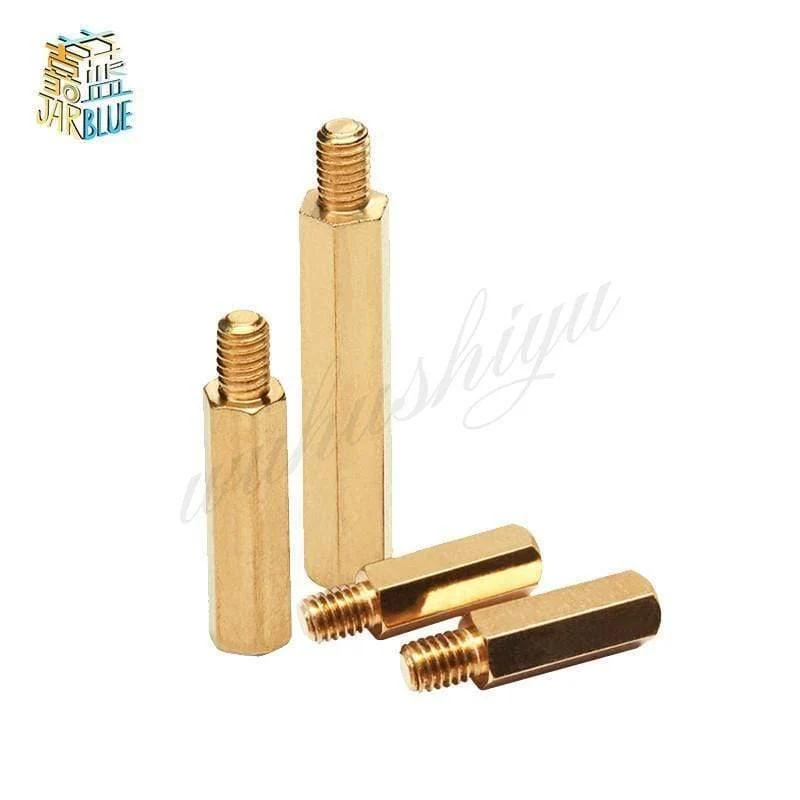30Pcs M2.5 / M3 / M4 + 6mm Sechskantmutter Abstand Schraube Messing Gewindesäule PCB Abstandshalter
