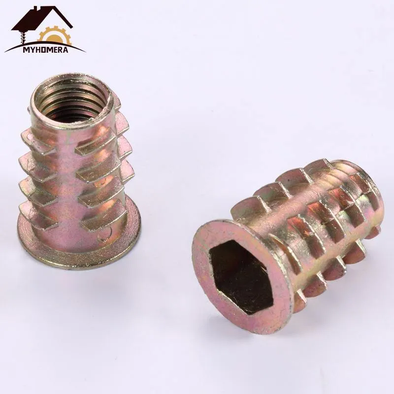 10Pcs Stecker Buchse Mutter Schraube Holzschrauben Sechskantbuchse Küchenmöbel Hardware Schrank Bettverbinder Schraube