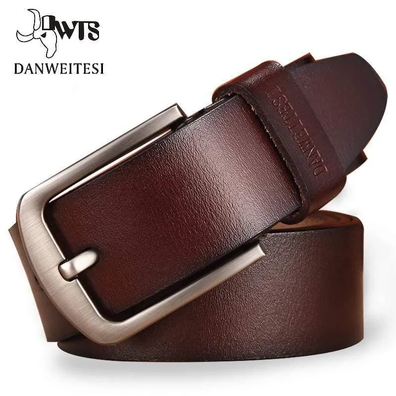 Herrengürtel Ledergürtel Herren Herren Echtes Lederband Luxus Anstecknadel Fancy Vintage Jeans Cintos Masculinos