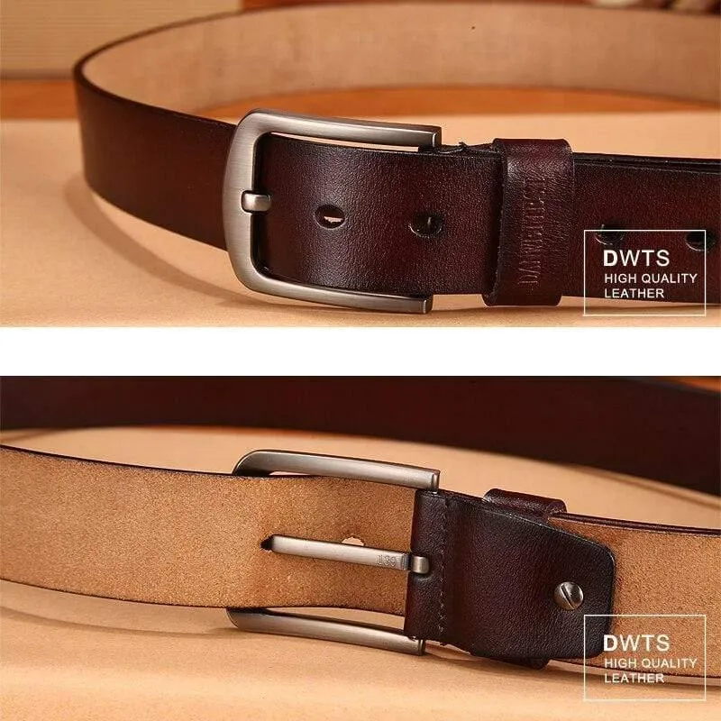 Herrengürtel Ledergürtel Herren Herren Echtes Lederband Luxus Anstecknadel Fancy Vintage Jeans Cintos Masculinos