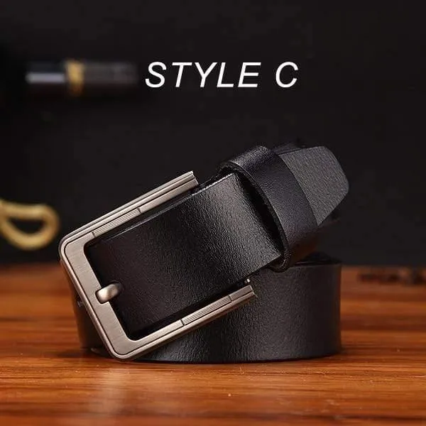 Herrengürtel Ledergürtel Herren Herren Echtes Lederband Luxus Anstecknadel Fancy Vintage Jeans Cintos Masculinos